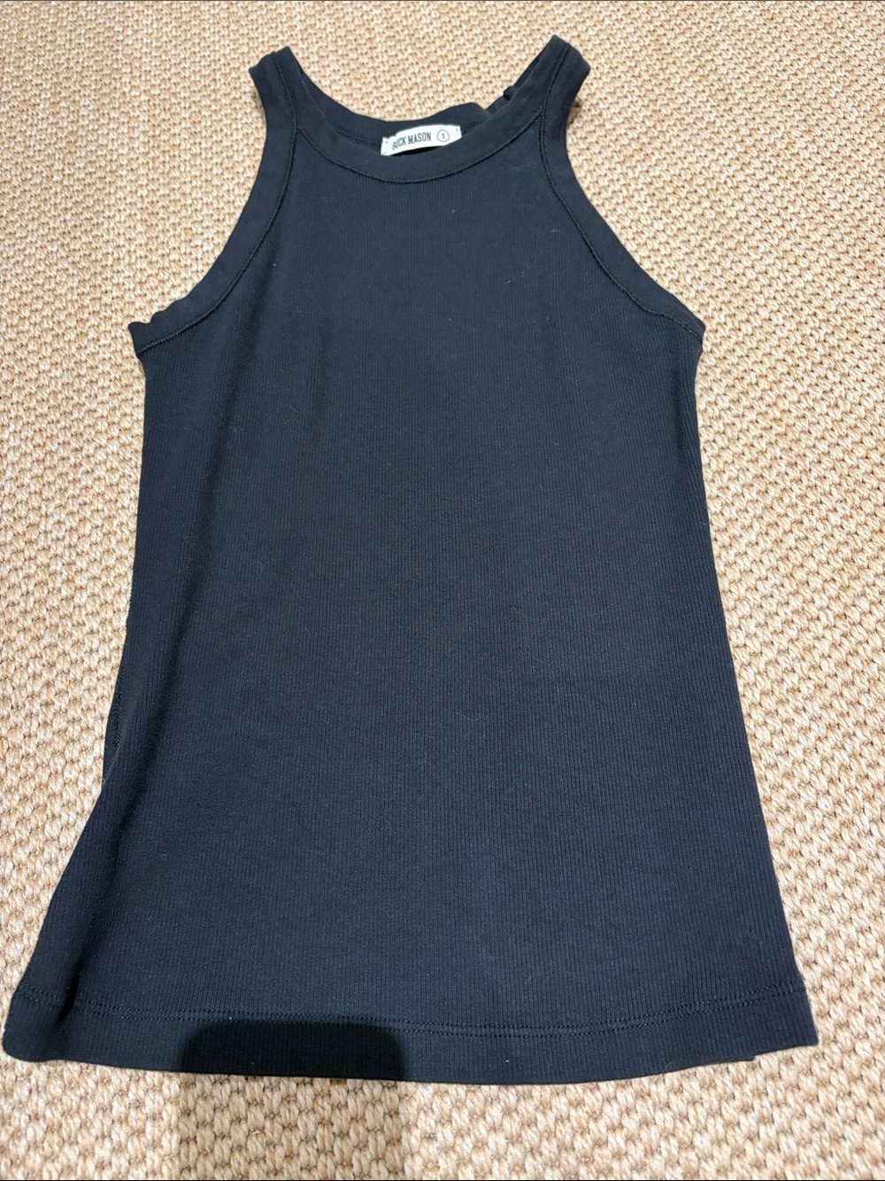 Buck Mason Black Ribbed Tank Top